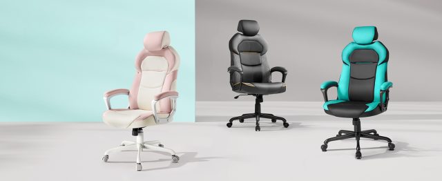 Pfadfinder ergonomisks darba/spēļu krēsls (melns, rozā, tirkīza)