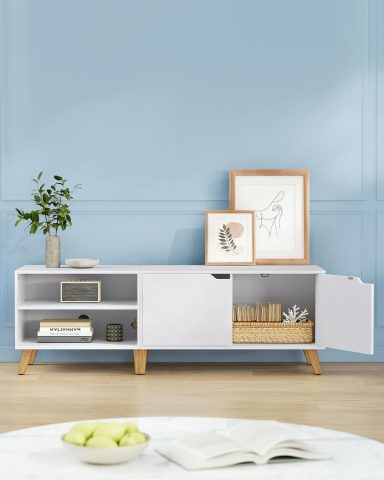 Schneeglöckchen Retro TV galds (balts) 160 cm