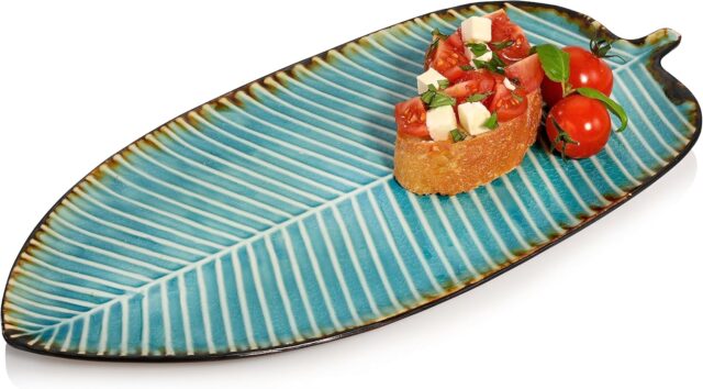 Capri servējamais šķīvis lapas formā